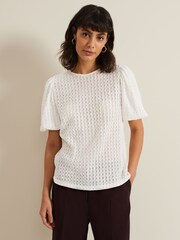 Phase Eight Cream Aurora Textured Top - Image 1 of 6