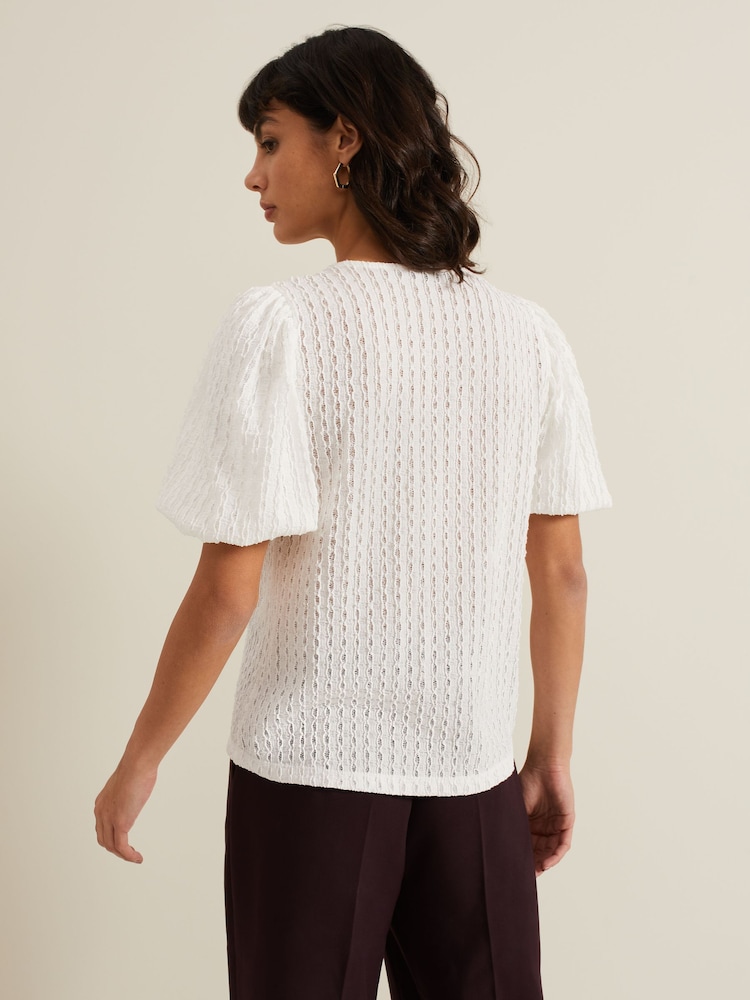 Phase Eight Cream Aurora Textured Top - Image 2 of 6 Phase Eight Cream Aurora Textured Top - Image 2 of 6