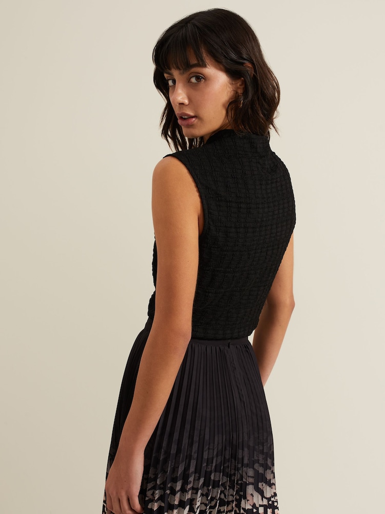 Phase Eight Black Haylee Sleeveless Texture Top - Image 2 of 7 Phase Eight Black Haylee Sleeveless Texture Top - Image 2 of 7