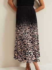 Phase Eight Natural Elmina Geo Pleated Midi Skirt - Image 6 of 7