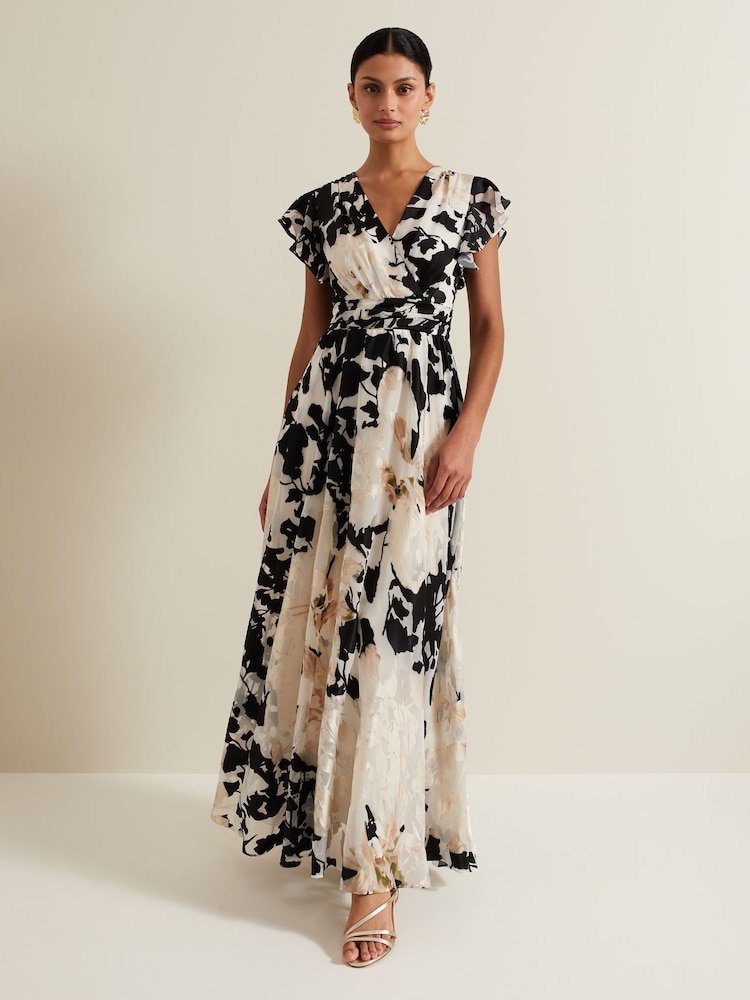 Phase Eight Black Liana Floral Maxi Dress - Image 2 of 8