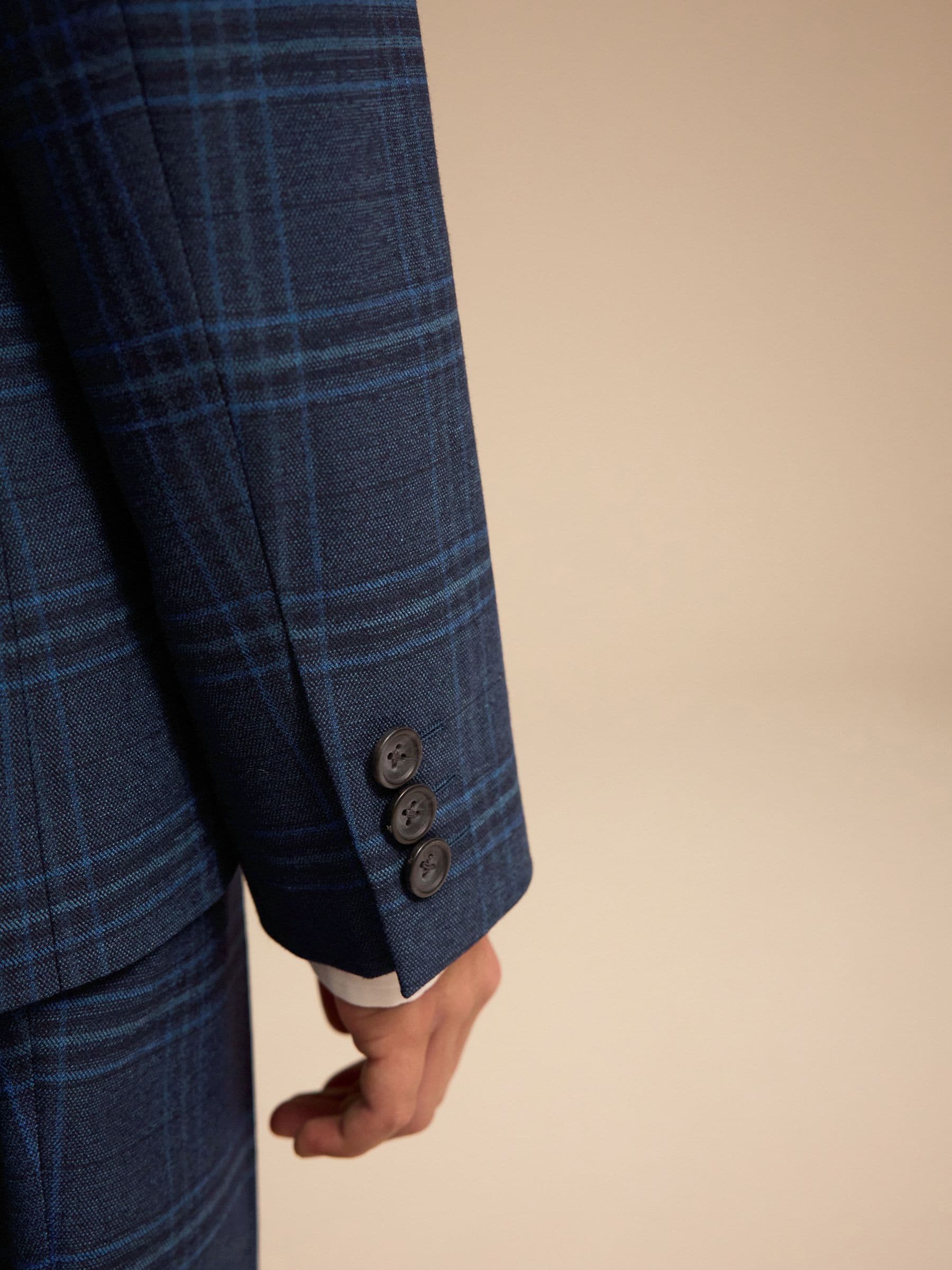 Buy Blue/Navy Check Suit Jacket (12mths-16yrs) from Next Romania