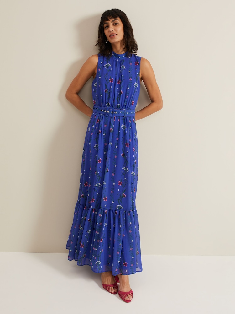 Phase Eight Multi Sofia Print Maxi Blue Dress - Image 2 of 6