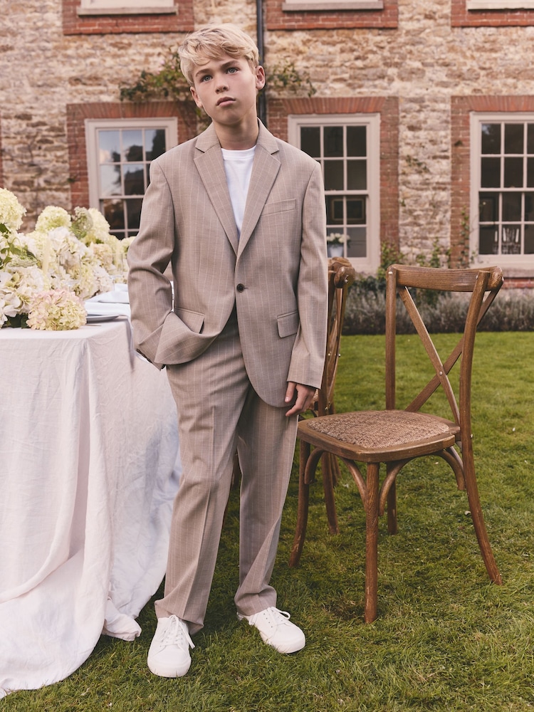 Neutraal - Relaxed Fit Stripe Suit Jacket (3-16yrs) - Image 1 of 12