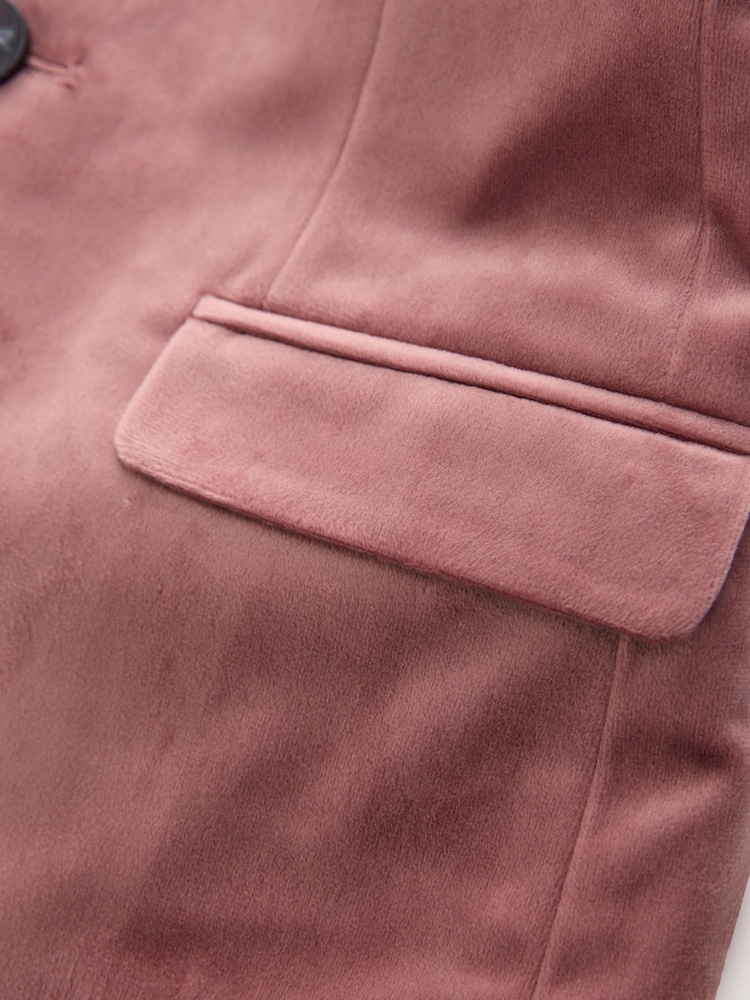 Rose pâle - Costume en velours Blazer (3-16ans) - Image 3 of 5