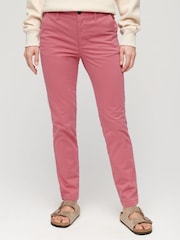 Superdry Pink Mid Rise Chino Trousers - Image 1 of 1