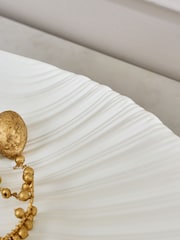 White Large Pleated Bowl - Image 4 of 6