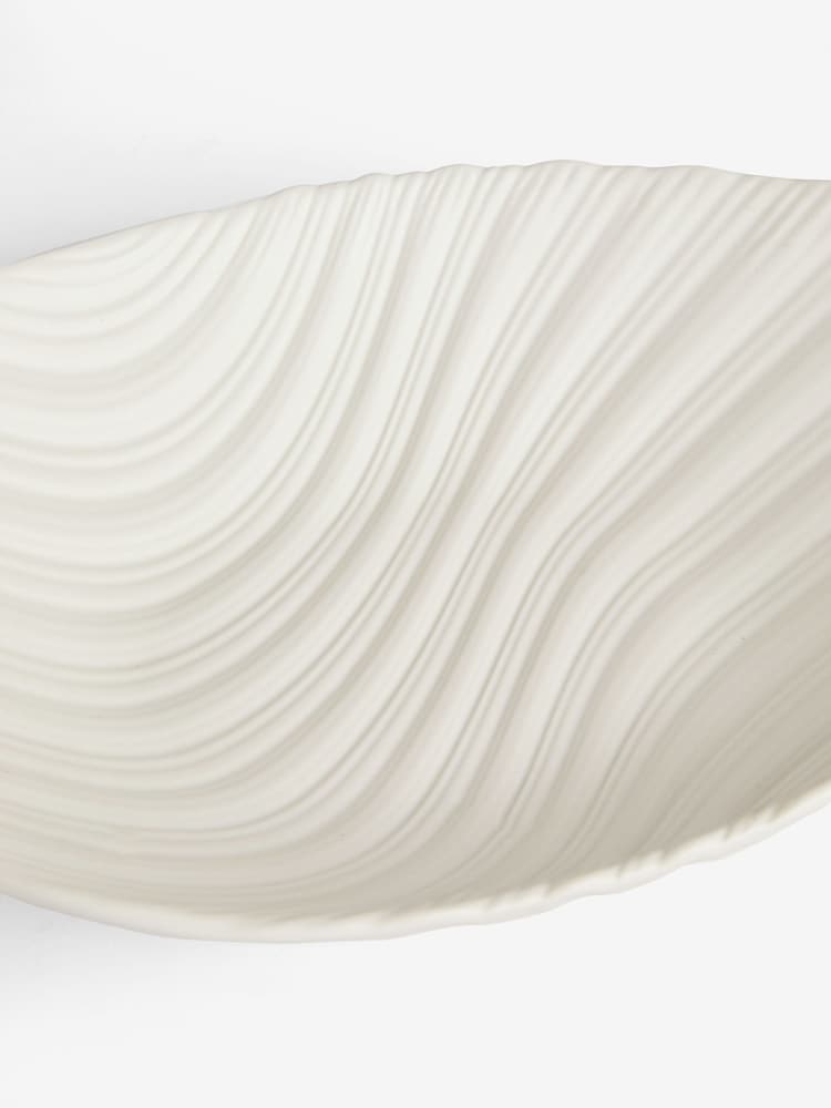 White Large Pleated Bowl - Image 6 of 6 White Large Pleated Bowl - Image 6 of 6