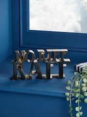 Black No Riff Raff Slogan Word Block Ornament - Image 1 of 5