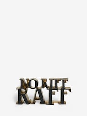 Black No Riff Raff Slogan Word Block Ornament - Image 4 of 5