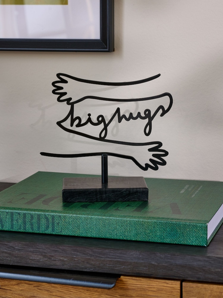 Black Metal Big Hugs Slogan Ornament - Image 1 of 5