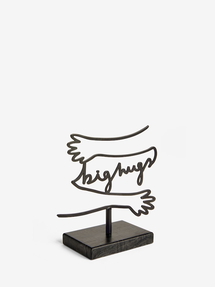 Black Metal Big Hugs Slogan Ornament - Image 5 of 5