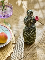 Green Ceramic Flowering Cactus Ornament - Image 1 of 5