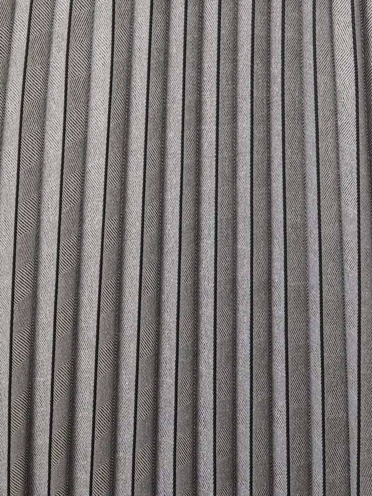Reiss Grey Nova Checked Pleated Midi Skirt - Image 6 of 6