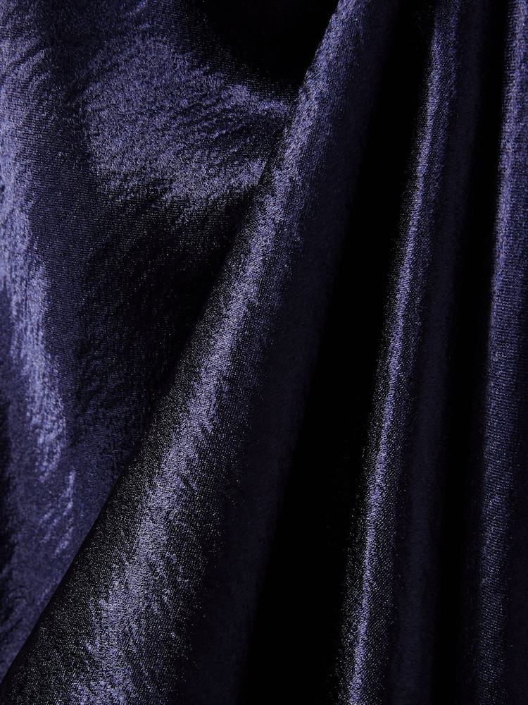 Indigoblau - Reiss Slipdress aus Satin mit Wasserfallausschnitt und Paisley-Muster - Bild 5 von 5