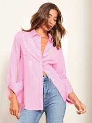 Lipsy Pink Collared Button Through Shirt - Image 1 of 4
