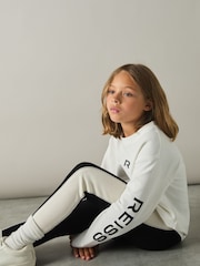 Reiss Black Lemi 13-14 yrs Cotton-Blend Panelled Leggings - Image 3 of 4