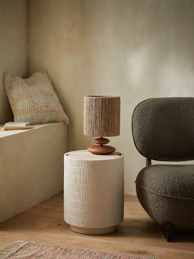 French Connection Natural Ari Storage Side Table - Image 1 of 6