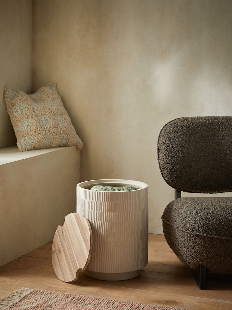 French Connection Natural Ari Storage Side Table - Image 2 of 6