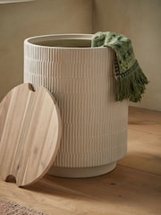 French Connection Natural Ari Storage Side Table - Image 6 of 6
