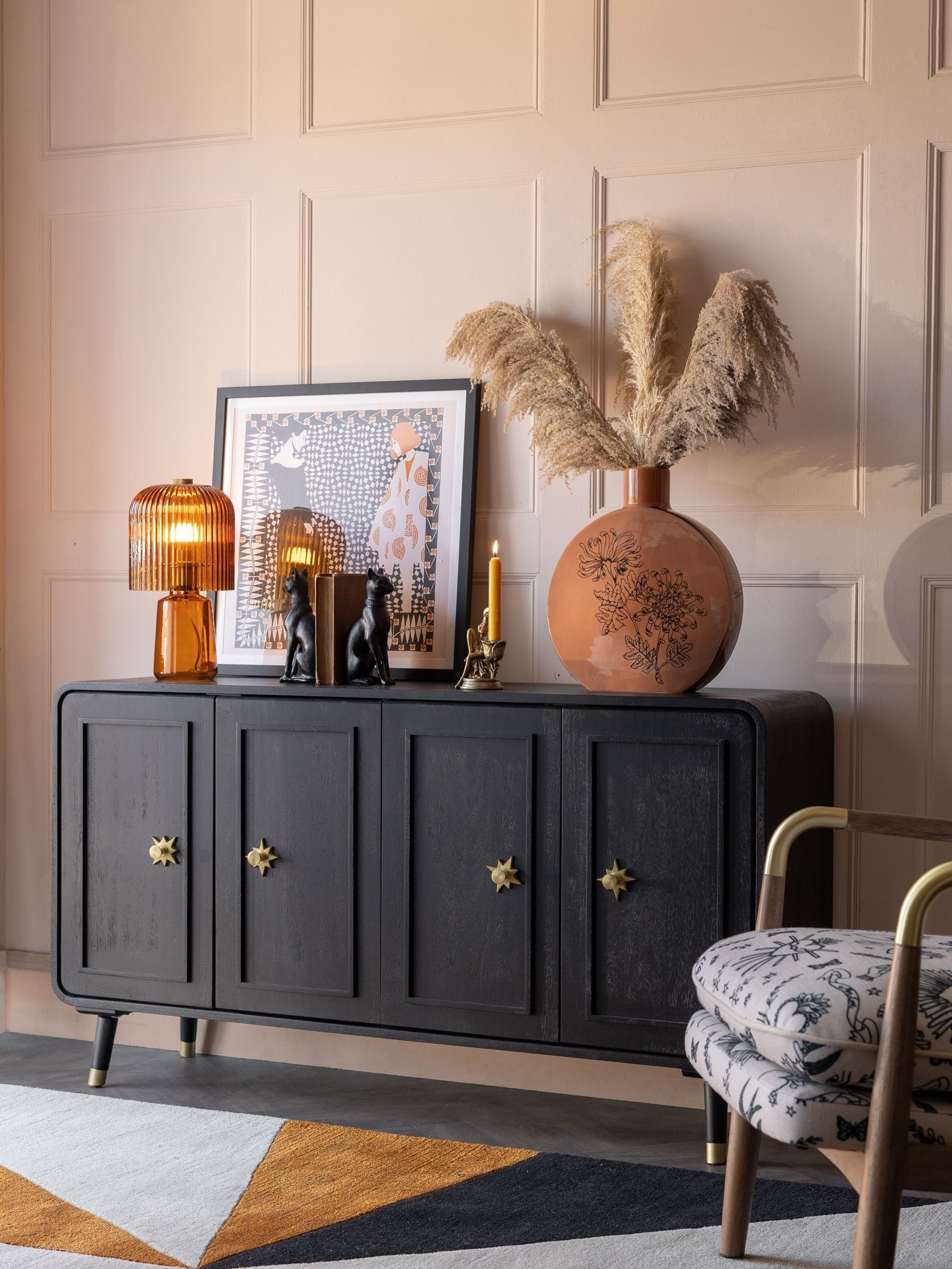 Buy Rockett St George Black Ringo Large Sideboard from the Next UK