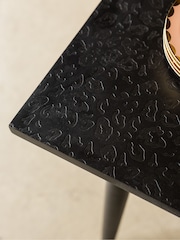 Rockett St George Black Mango Wood Leopard Print 6 Seater Fixed Dining Table - Image 4 of 7