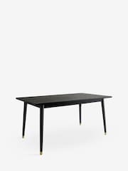 Rockett St George Black Mango Wood Leopard Print 6 Seater Fixed Dining Table - Image 5 of 7