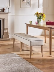 Nina Campbell Natural Ashburn Oak Effect Legs Bench - Image 1 of 7