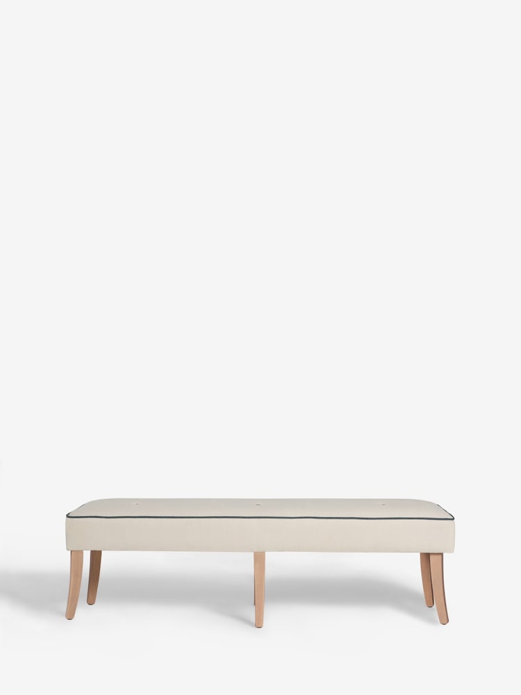 Nina Campbell Natural Ashburn Oak Effect Legs Bench - Image 2 of 7