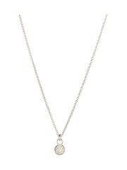 Oliver Bonas Silver Tone Elsie Textured Round Charm Pendant Necklace - Image 1 of 4
