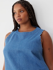 Oliver Bonas Blue Chambray Shell Cami Top - Image 2 of 8