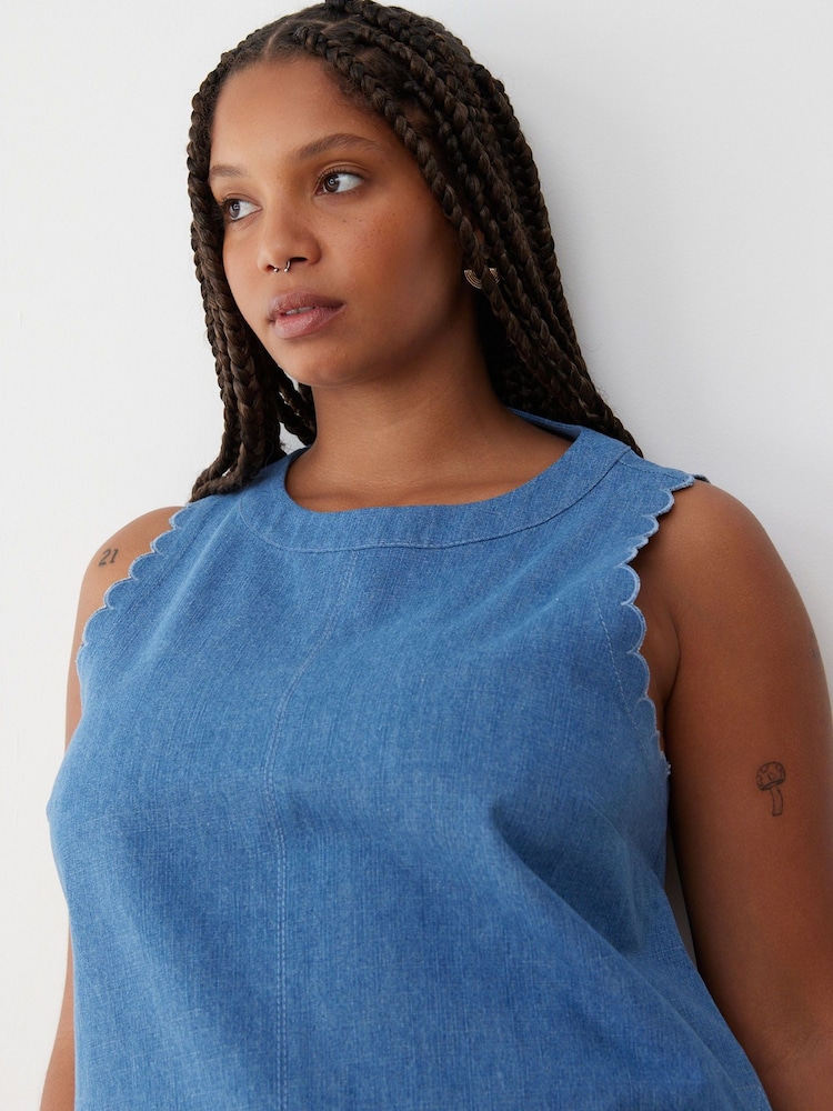 Oliver Bonas Blue Chambray Shell Cami Top - Image 2 of 8