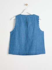 Oliver Bonas Blue Chambray Shell Cami Top - Image 5 of 8