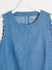 Oliver Bonas Blue Chambray Shell Cami Top - Image 6 of 8