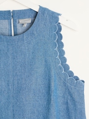 Oliver Bonas Blue Chambray Shell Cami Top - Image 7 of 8
