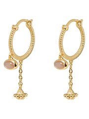 Oliver Bonas Gold Tone Philomena Opalite Hoop Drop Earrings - Image 1 of 5