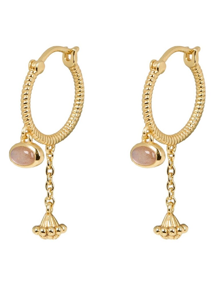 Oliver Bonas Gold Tone Philomena Opalite Hoop Drop Earrings - Image 1 of 5 Oliver Bonas Gold Tone Philomena Opalite Hoop Drop Earrings - Image 1 of 5