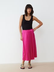 Pink - Oliver Bonas – Midi-Wickelrock mit geometrischem Kreismuster - Bild 1 von 8