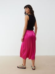 Pink - Oliver Bonas – Midi-Wickelrock mit geometrischem Kreismuster - Bild 2 von 8