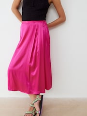 Pink - Oliver Bonas – Midi-Wickelrock mit geometrischem Kreismuster - Bild 3 von 8
