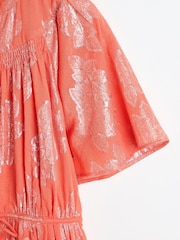 Oliver Bonas Red Floral Tiered Mini Dress - Image 7 of 9