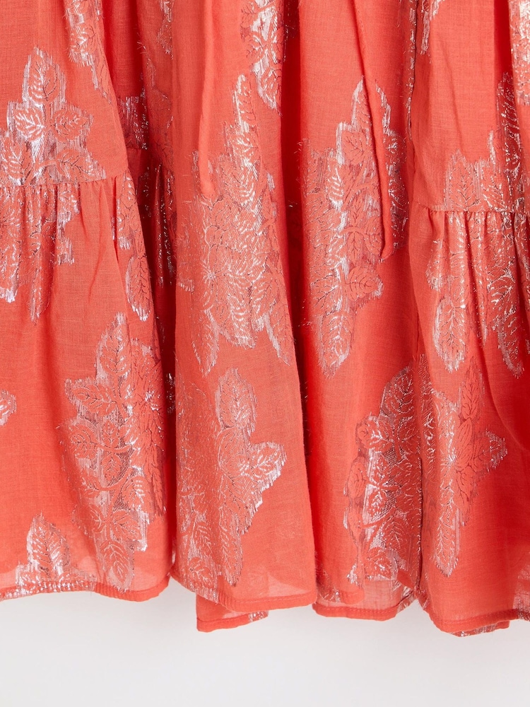 Oliver Bonas Red Floral Tiered Mini Dress - Image 9 of 9 Oliver Bonas Red Floral Tiered Mini Dress - Image 9 of 9