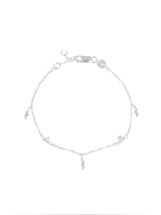 Oliver Bonas Silver Tone Martha Molten Charm Chain Bracelet - Image 1 of 5