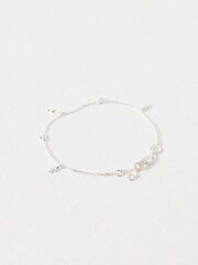 Oliver Bonas Silver Tone Martha Molten Charm Chain Bracelet - Image 4 of 5