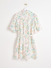 Oliver Bonas White Hazy Texture Mini Shirt Dress - Image 5 of 9