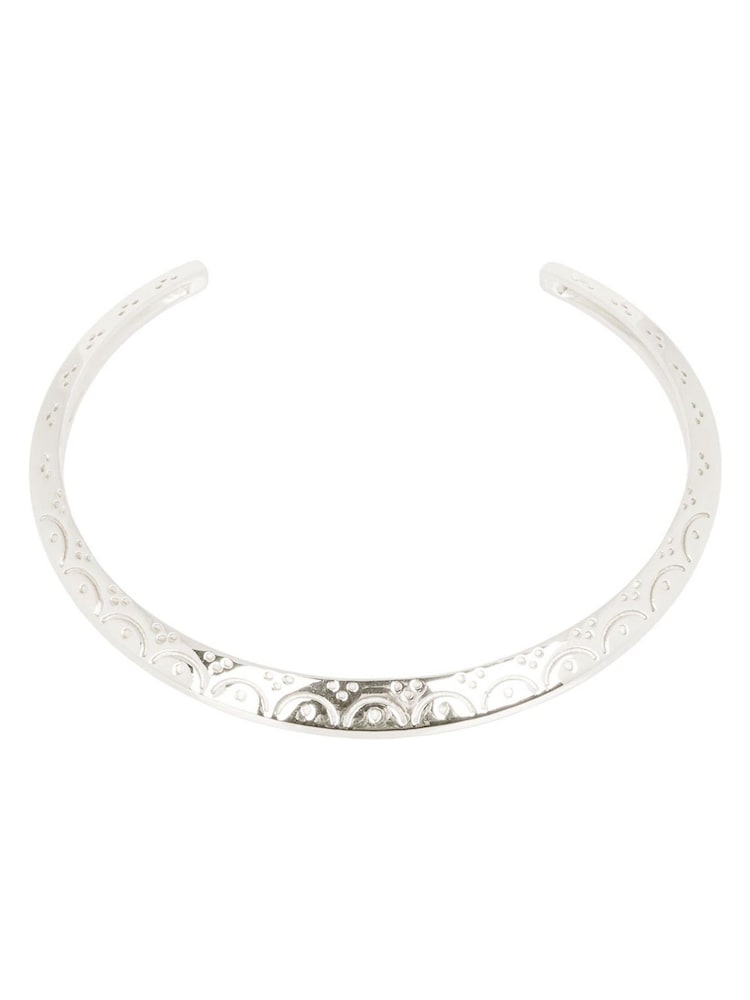 Oliver Bonas Silver Tone Susan Scalloped Engraved Bangle - Image 1 of 5