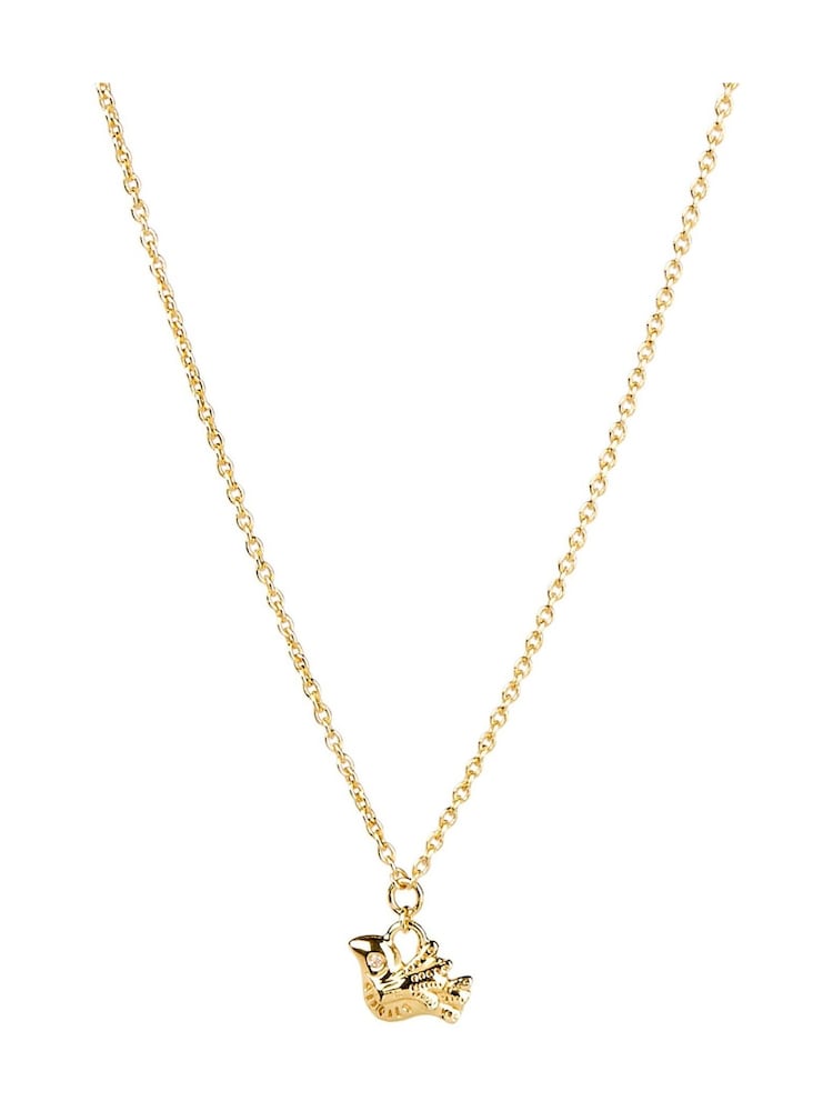 Oliver Bonas Gold Tone Wren Flying Bird Short Pendant Necklace - Image 1 of 6
