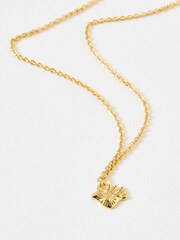 Oliver Bonas Gold Tone Wren Flying Bird Short Pendant Necklace - Image 2 of 6
