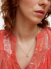 Oliver Bonas Gold Tone Wren Flying Bird Short Pendant Necklace - Image 6 of 6
