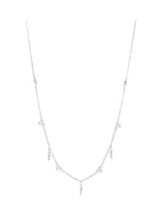Oliver Bonas Silver Tone Martha Molten Charm Short Necklace - Image 1 of 5